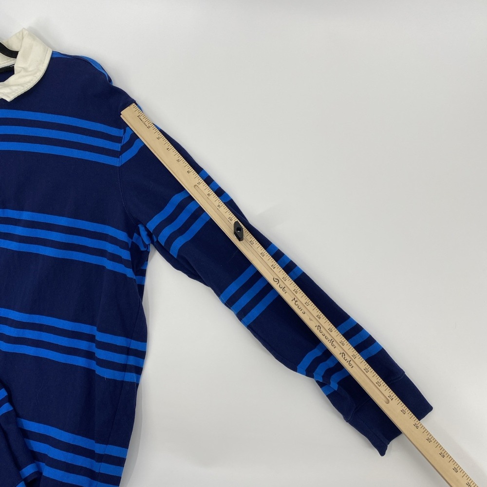 Lands End Rugby Shirt Mens XXL Blue Striped Preppy Ivy Classic Casual 2XL - Picture 10 of 11
